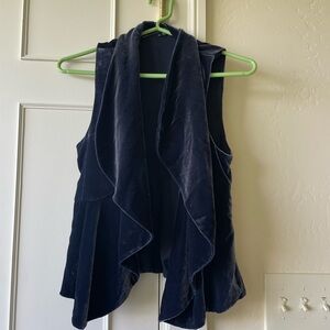 NWOT Theory Navy Velvet Draped Vest